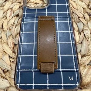 Stylish Navy and Brown Phone Case with Stand IPhone 16 Pro Max
